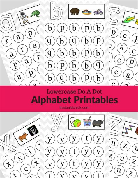 Lowercase Do A Dot Alphabet Printables — That Bald Chick