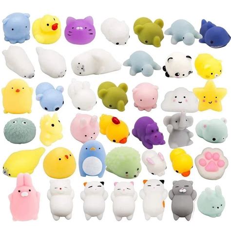 40 Random Pieces Mochi Squishy Fidget Toys ®mochi Fidget