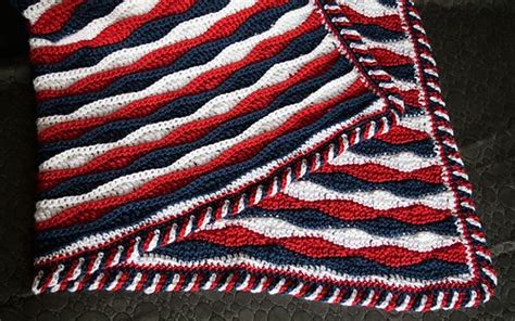 Wavy Navy Afghan Crochet Afghan Pattern American Flag