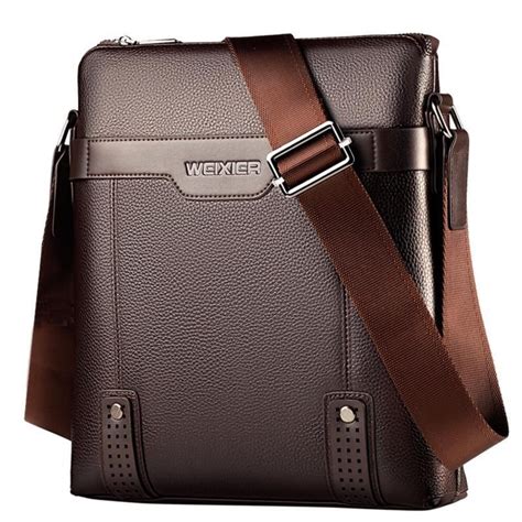 Vegan Leather Crossbody Messenger Bags For Men Casual Crossbody Bag