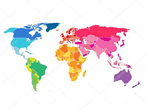 Political Map World Colorful World Mapcountries Image Vectorielle De