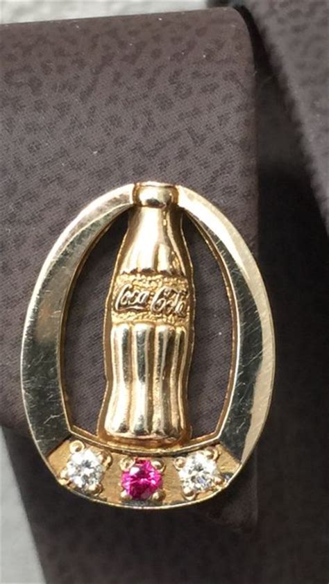 Gold Coca Cola Lapel Pin Set With Diamond And Ruby Catawiki