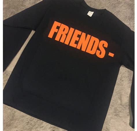 Vlone Friends Long Sleeve T Shirt Black Etsy