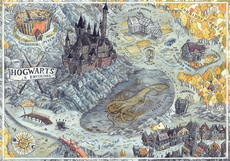 Hogwarts Map On Behance Harry Potter Drawings Harry Potter Artwork