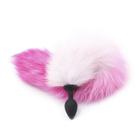 Fox Tail Silicone Anal Plug Pink Gradient Butt Plug Bdsm Toysbondage