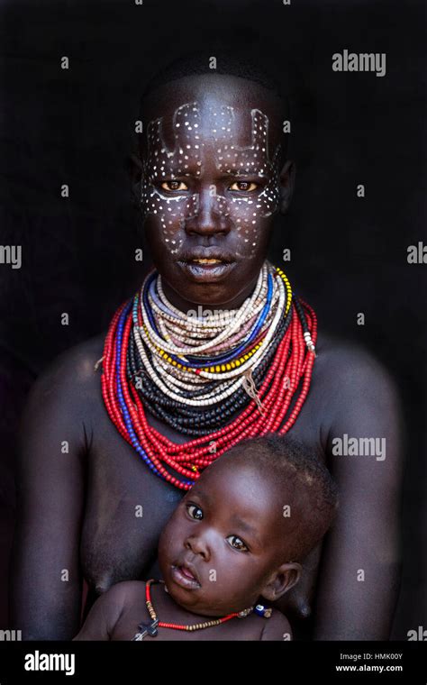 A Portrait Of A Mother And Child From The Karo Tribe Kolcho Village