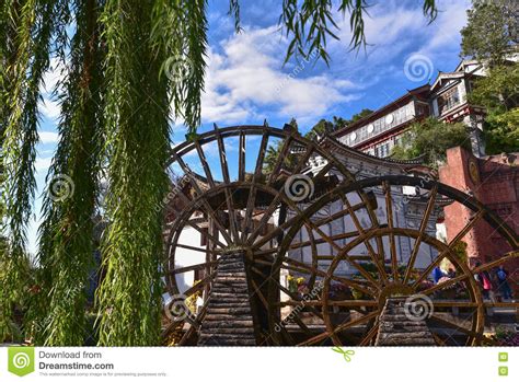 Watermill In Lijiang Yunnan China Het Is De Oude Stad S Van Lijiang