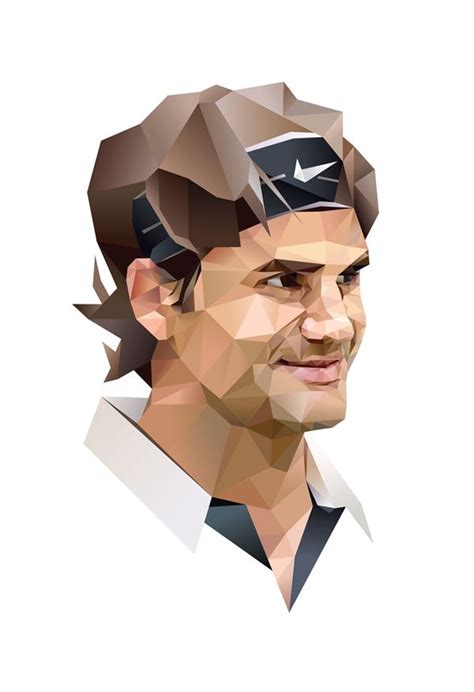 Roger Federer By Ryan Barber Via Behance Polygon Art Sports Art