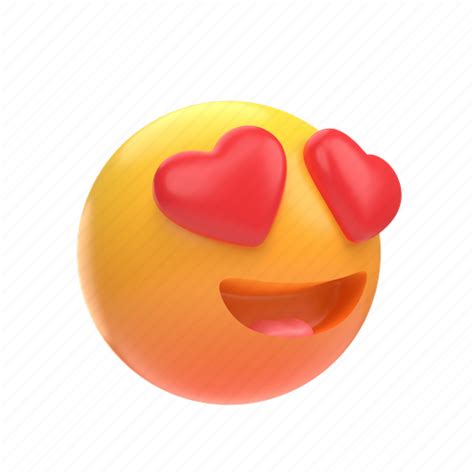 Emoji Emoticon Sticker Face Love In Hearts 3d Illustration