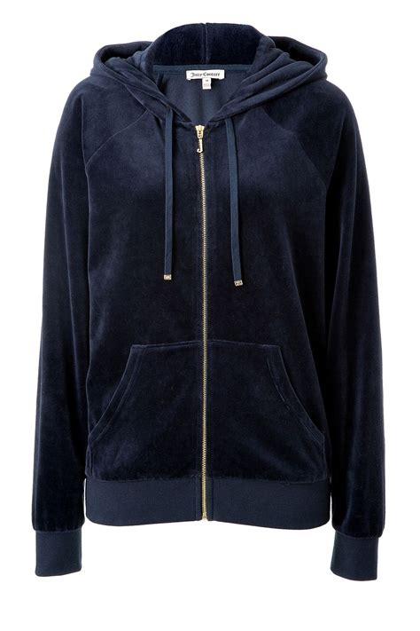 Velour Relaxed Hoodie In Regal From Juicy Couture Luxury Fashion Online Juicy