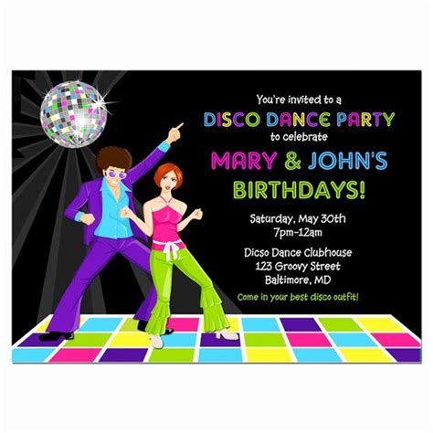 Free Printable Dance Party Birthday Invitations
