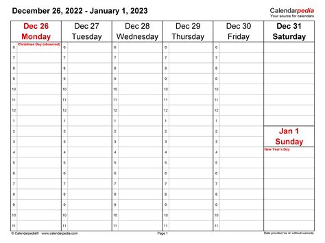 Weekly Calendars 2023 For Word 12 Free Printable Templates