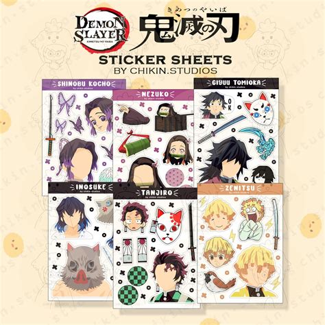Kimetsu No Yaiba Demon Slayer Sticker Sheets Zenitsu For Polco Bujo