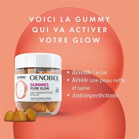 Oenobiol Gummies Pure Glow Anti Imperfections Et Éclat Complément