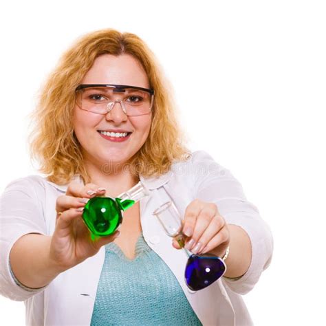 Female Chemistry Student With Glassware Test Flask Stock Photo Image