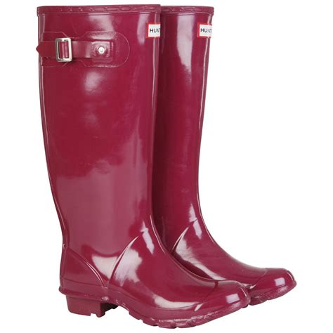 Hunter Huntress Gloss Wellies Violet Free Uk Delivery