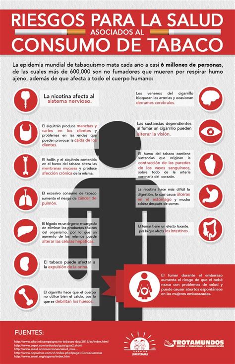 Infografía Riesgos Para La Salud Asociados Al Consumo Del Tabaco