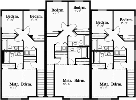 Triplex House Plans, 3 Unit House Plans, Multiplex Plans ...