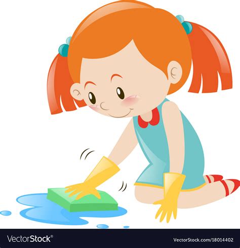Little Girl Cleaning