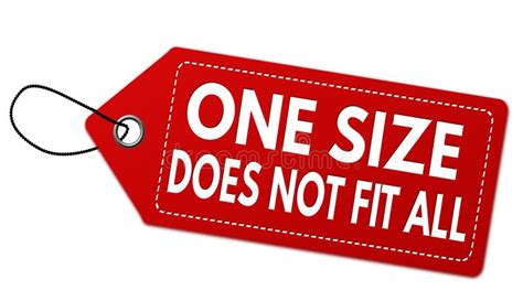 One Size Does Not Fit All Red Label Or Price Tag Stock Vector