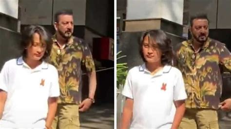 fans spot sanjay dutt with son shahraan comment he is exact replica of father bollywood