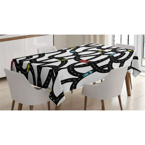 Cars Tablecloth Intertwining Roads With Cars On Them Complicated