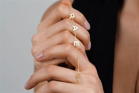 14k Solid Gold Initial Bracelet Personalized Letter Bracelet Etsy