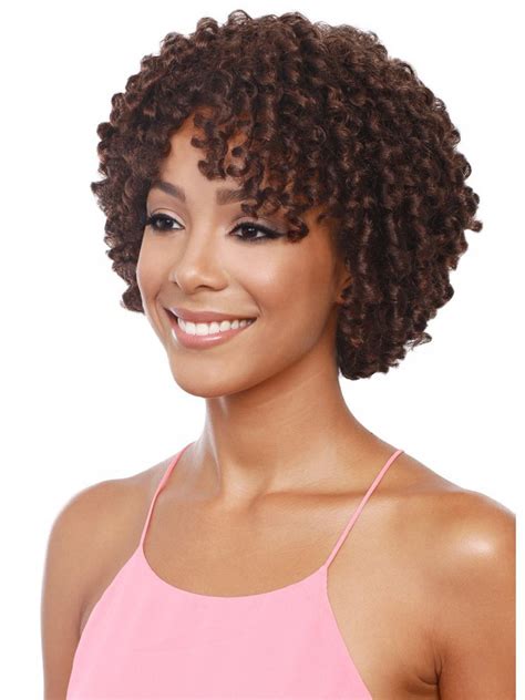 Short Capless Brown Curly Hairstyle For Women