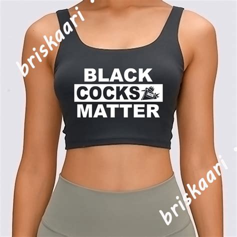 Black Cocks Matter Tank Top Fit Custom Comical Letter Sexy O Neck Crop