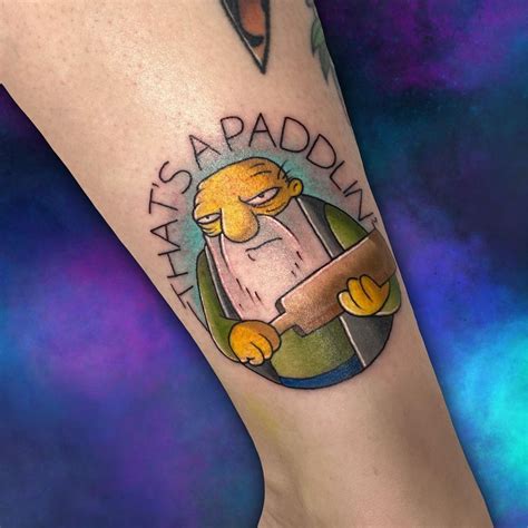 The Simpsons The Best Tattoos Ever Inkppl Simpsons Tattoo Simpsons Drawings Running Gag