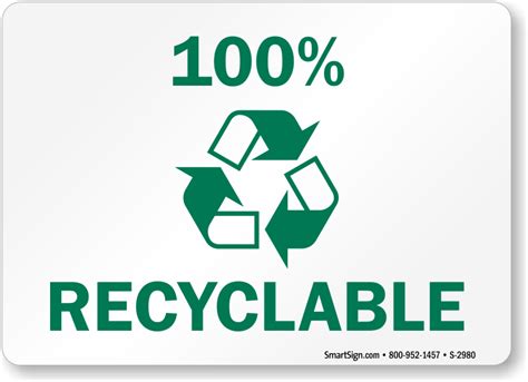 100 Recyclable Signs Recycling Signs Labels Sku S 2980