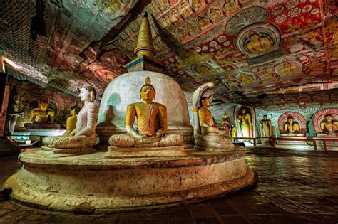 Buddha Statue Inside Dambulla Cave Temple Sri Lanka Stock Photo