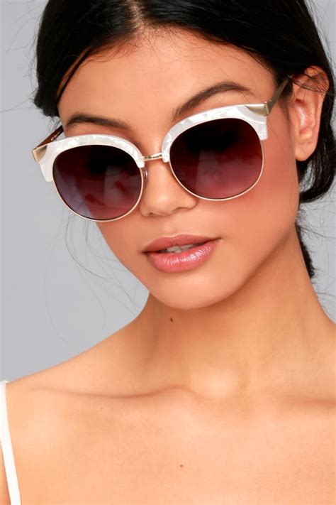 Chic White Sunglasses Cat Eye Sunglasses On Trend Sunglasses 18