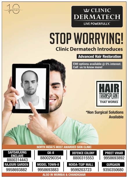 Clinic Dermatech Advance Hair Restoration Ad Advert Gallery