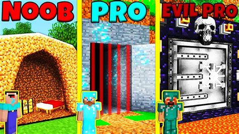 Minecraft Battle Noob Vs Pro Vs Evil Pro Secret Base Build Challenge Animation Youtube