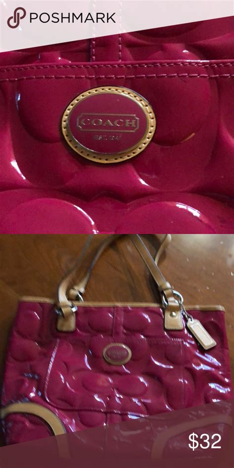 Coach Hot Pink Tote Bag Pink Tote Bags Pink Tote Pink Patent Leather