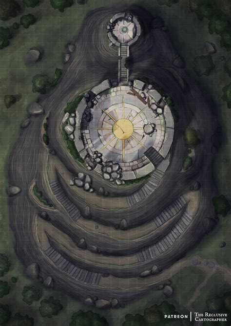Ruined Tower Battlemap The Reclusive Cartographer On Patreon Fantasy City Map Fantasy