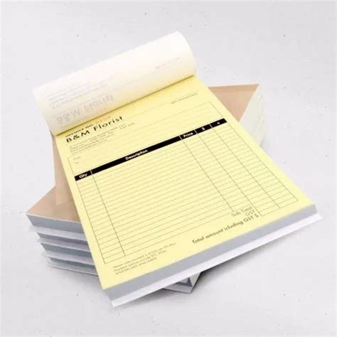 70 Gsm Paper Bill Books For Officesshops One Colourmulticolour At