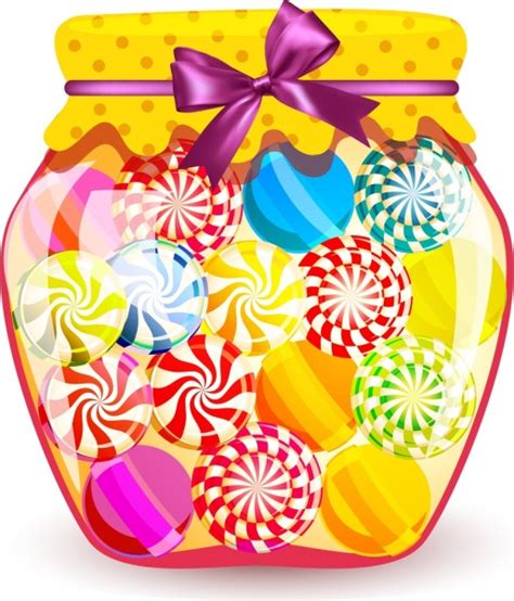 Candies Jar Background Shiny Colorful Decoration Vector Abstract Free