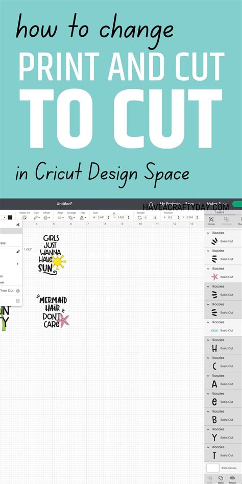 How To Change From Print And Cut To Cut Only In Cricut Design Space
