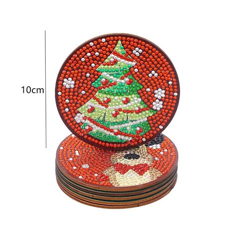 Diy Wooden Christmas Coasters Diamond Painting Kits For Beginners