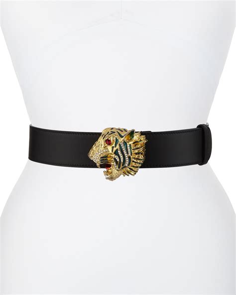 Gucci Tiger Buckle Leather Belt Neiman Marcus
