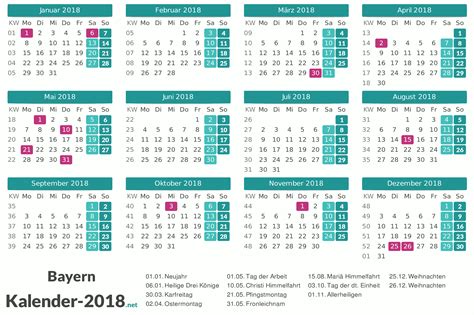 Kalender 2018 Bayern
