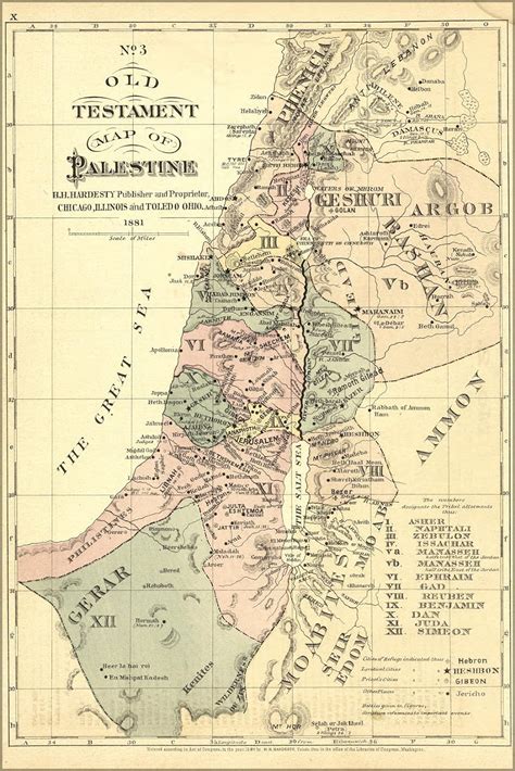 X Poster Old Testament Map Palestine Israel Holy Land