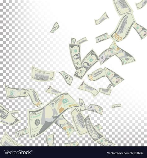 Flying Dollar Banknotes Cartoon Money Royalty Free Vector
