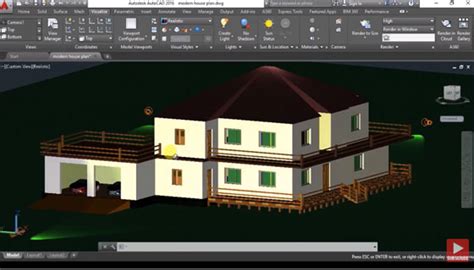 How To Make 3d House Design In Autocad 3d House Model Part 8 Autocad