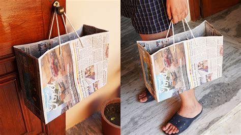 How To Make Paper Bag With Newspaper Paper Bag Making Tutorial Very