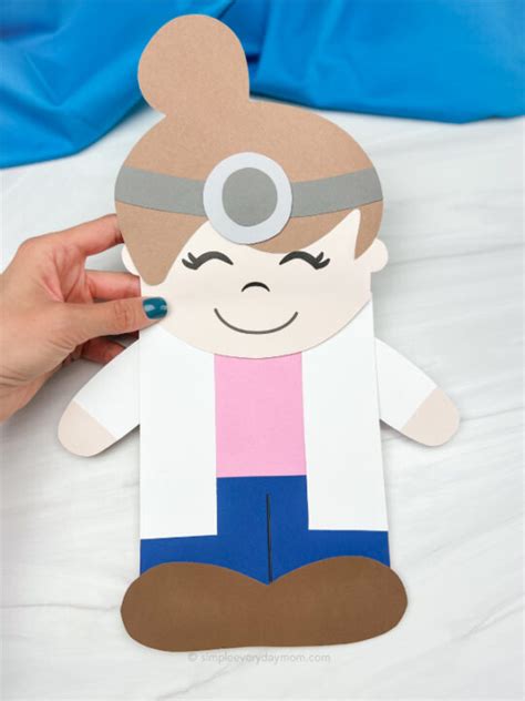 Doctor Paper Bag Puppet Craft Free Template