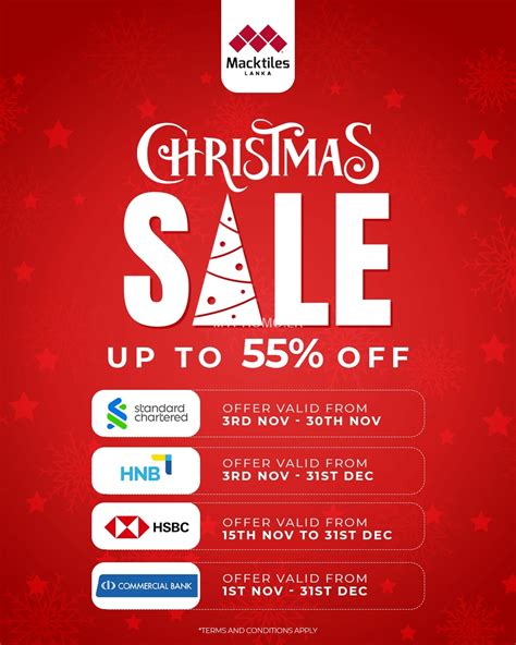 Macktiles Christmas Sale - Enjoy up to 55% off on selected credit cards