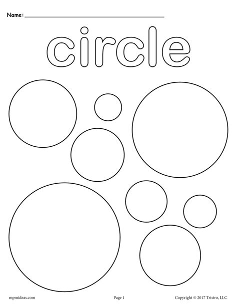 Circles Coloring Page Circle Shape Worksheet Supplyme